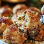 These Turkey Stuffing Balls are a great way to use up leftover turkey and mashed potatoes from Thanksgiving! They're crispy on the outside, soft on the inside, and perfect for dipping in gravy or cranberry sauce.