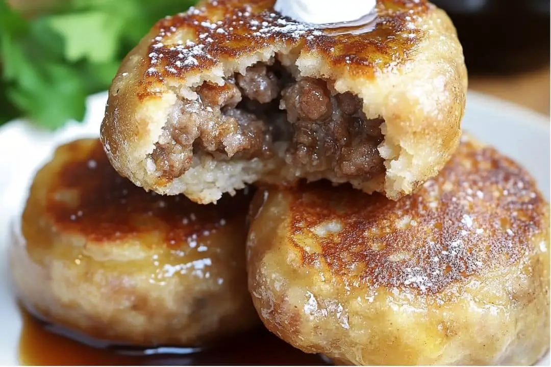 These Pancake Sausage Bites are a fun and tasty twist on traditional breakfast, featuring sausage patties coated in a fluffy pancake batter and fried to golden perfection. Serve them with powdered sugar and maple syrup for a delightful treat!