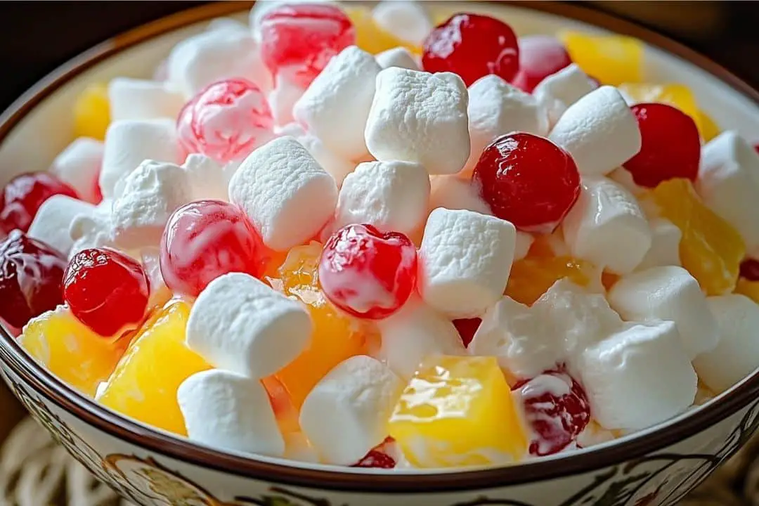 This easy and sweet Junk Yard Salad combines classic ingredients like cherry pie filling, crushed pineapple, and marshmallows for a nostalgic treat. Perfect for potlucks or family gatherings!