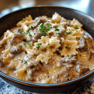 Creamy pasta, Beef pasta, Bowtie pasta, Comfort food, Quick dinner, Ground beef recipe, Pasta dinner