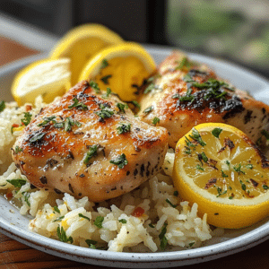 Greek Chicken and Lemon Rice