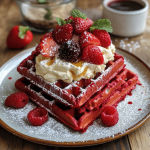 Gluten-Free Waffles, Red Velvet, Breakfast, Waffle Recipe, Red Velvet Waffles, Gluten-Free Dessert