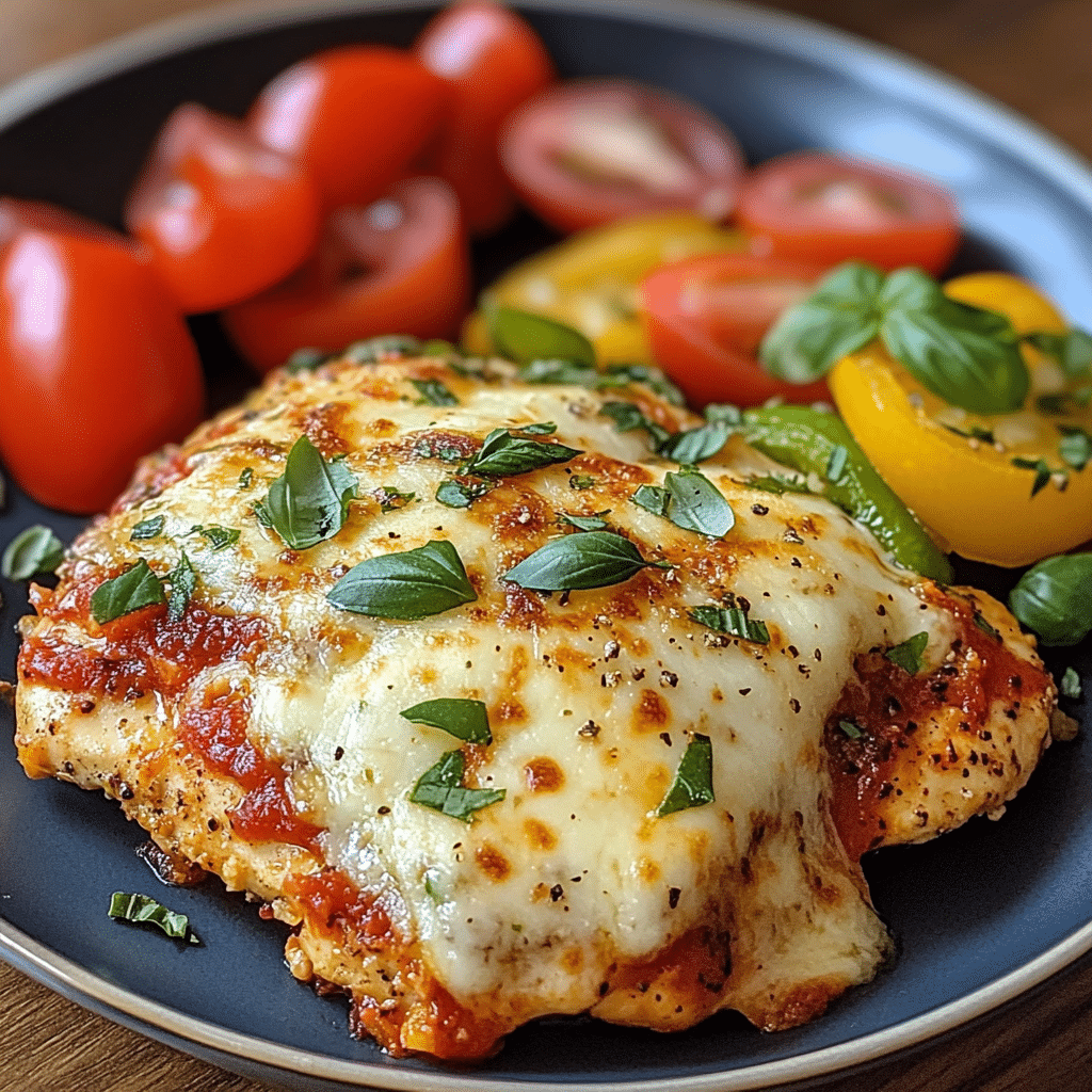 Chicken Parmesan, Three-Cheese, Bell Peppers, Gluten-Free, Italian, Easy Chicken Dinner