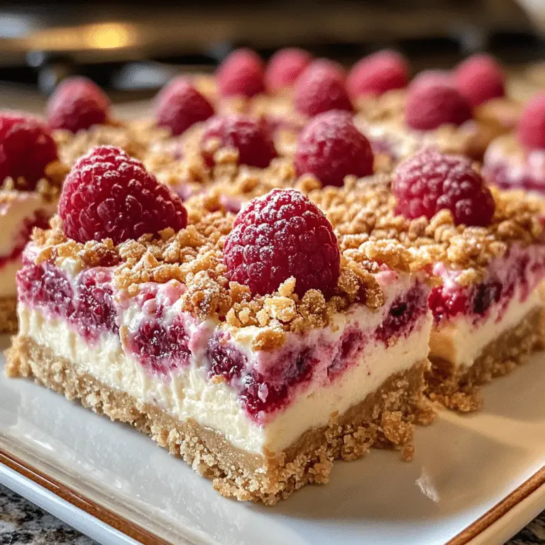 Lemon Raspberry Cheesecake Crunch Bars - Delectable Recipe
