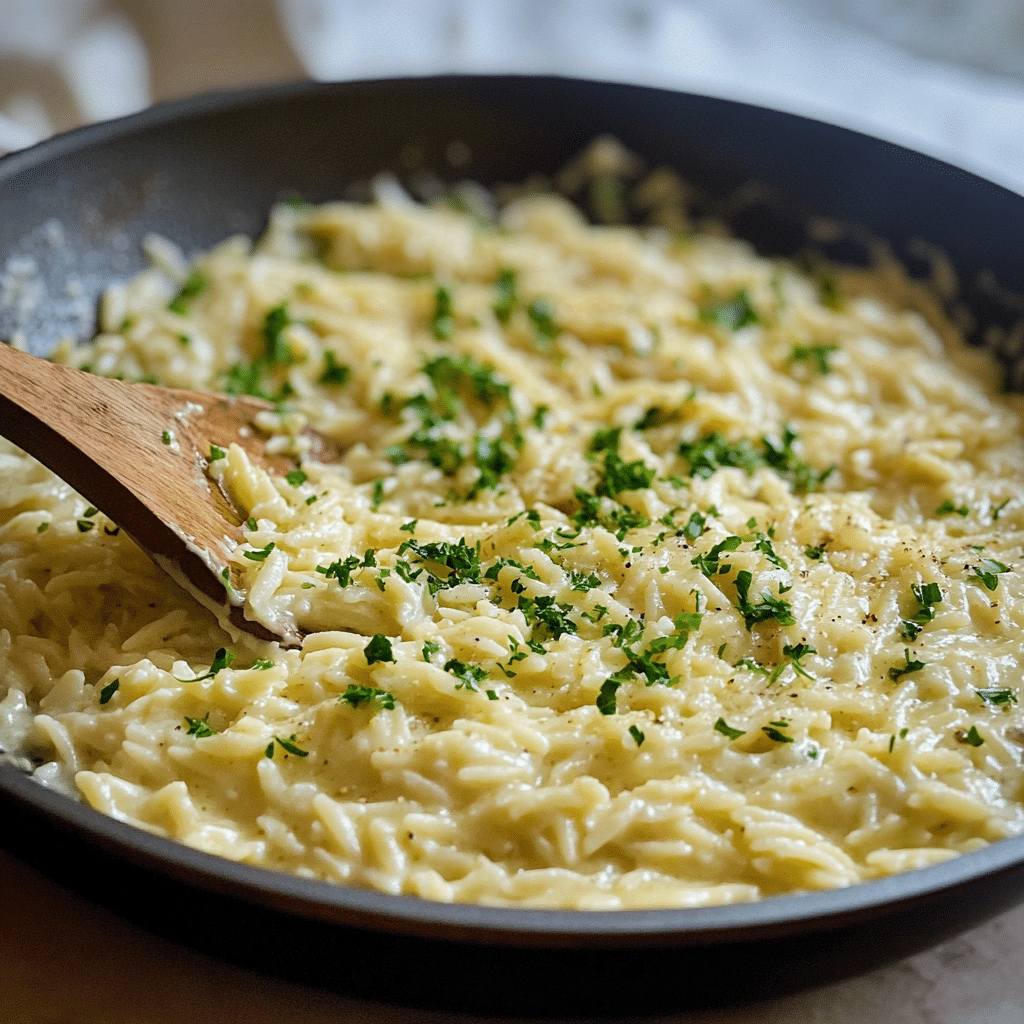 Creamy Garlic Butter One Pan Orzo