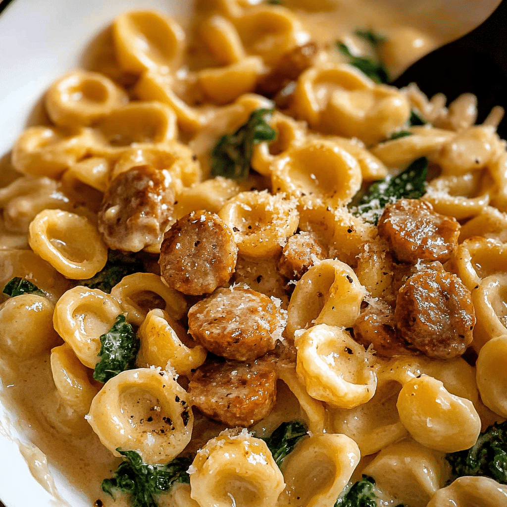 Creamy Orecchiette Pasta with Sausage