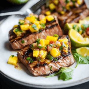 Grilled Tuna Steaks with Mango Salsa