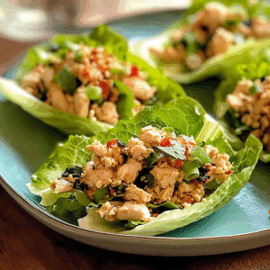 Quick Chicken Larb Lettuce Wraps
