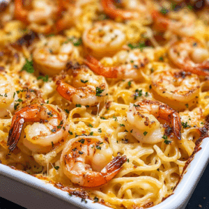 Shrimp Scampi Pasta Bake