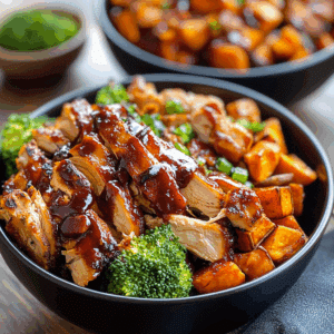 BBQ Chicken & Sweet Potato Bowls