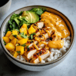 Chicken Buddha Bowl with Spicy Mango Sauce