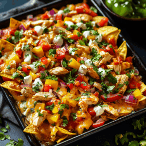 Chicken Nachos on Mini Bell Peppers