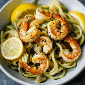 Lemon Garlic Butter Shrimp with Zoodles