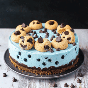 No-Bake Cookie Monster Cheesecake