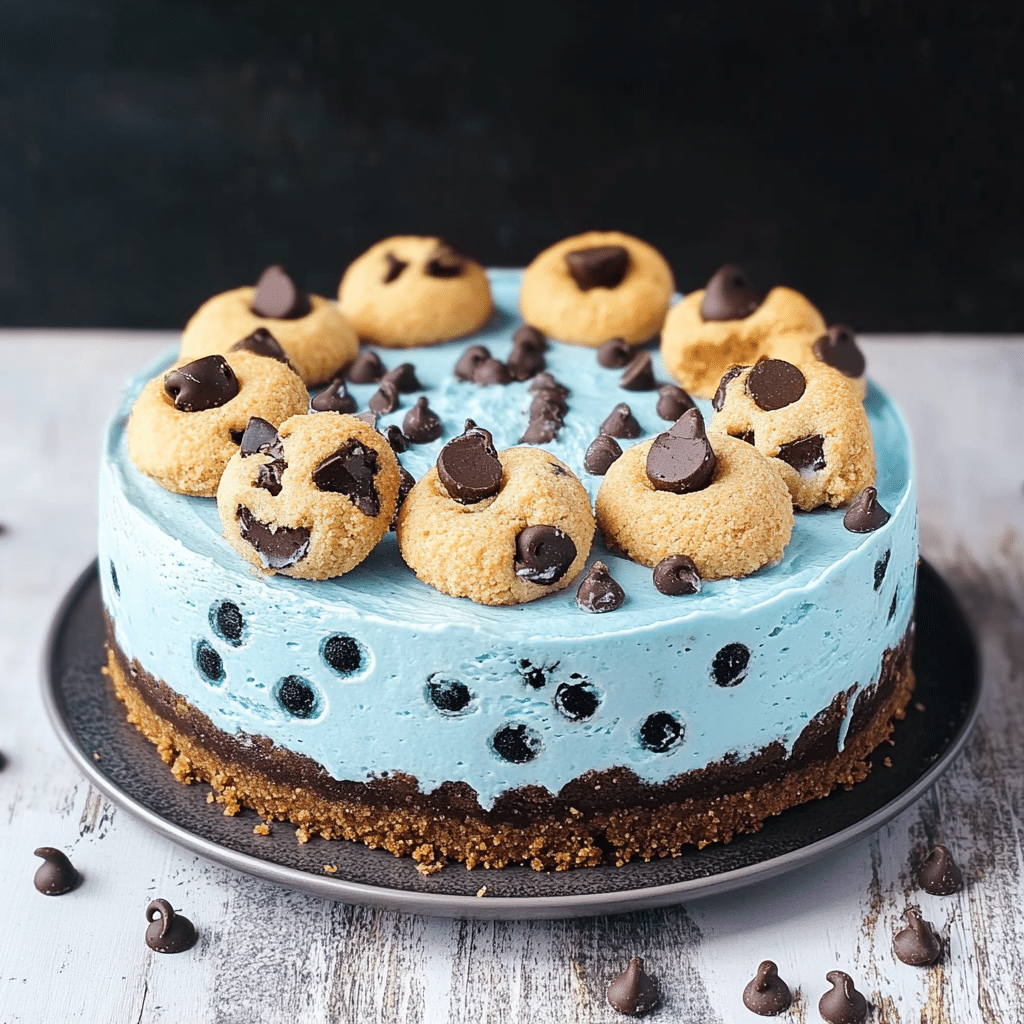 No-Bake Cookie Monster Cheesecake