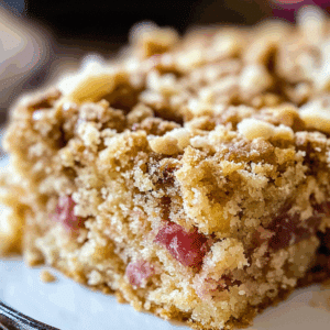 Rhubarb Streusel Coffee Cake