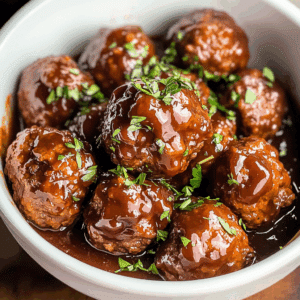 Slow Cooker Cheddar BBQ Meatballs