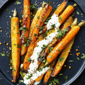 Spiced Roasted Carrots with Hot Honey & Yogurt