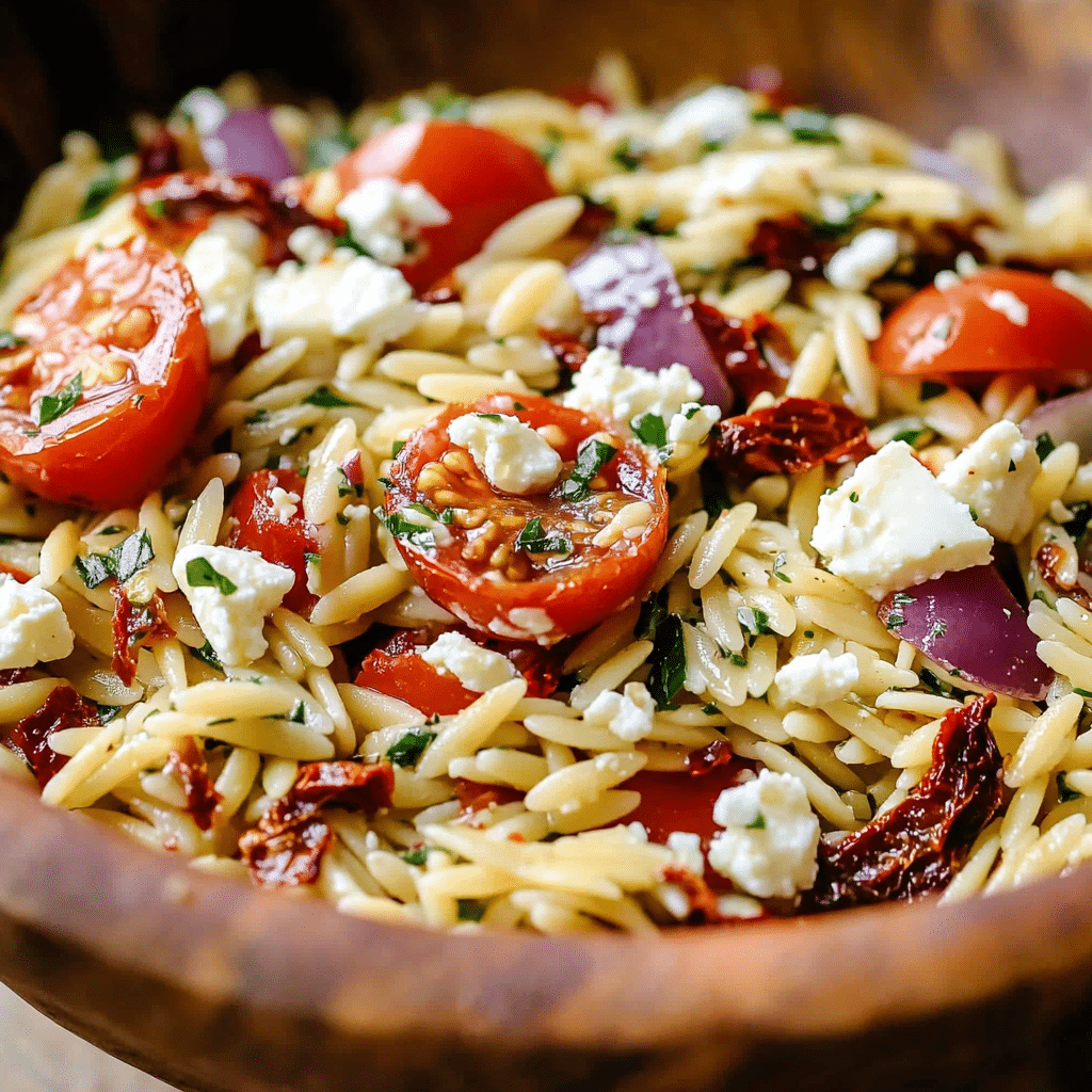 Sundried Tomato Feta Orzo Salad