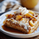 Apple Spice Cake with Caramelized Apples and Whipped Cream