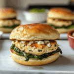 Chicken Feta Spinach Burgers