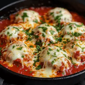 Chicken Parmesan Meatballs with Mozzarella