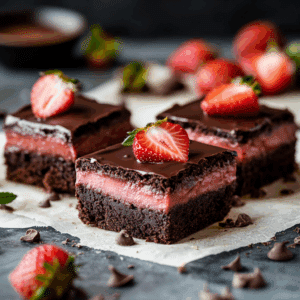 Chocolate Strawberry Ganache Brownies