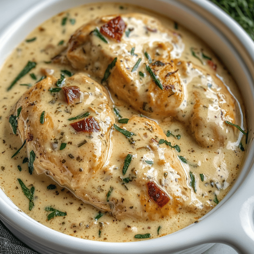 Creamy Slow Cooker Tuscan Chicken