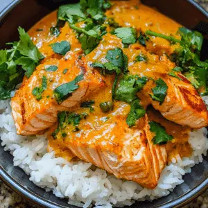 Curried Salmon Rice Bowl with Coconut Curry Sauce