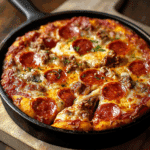 Deep Dish Pizza with Sausage & Pepperoni