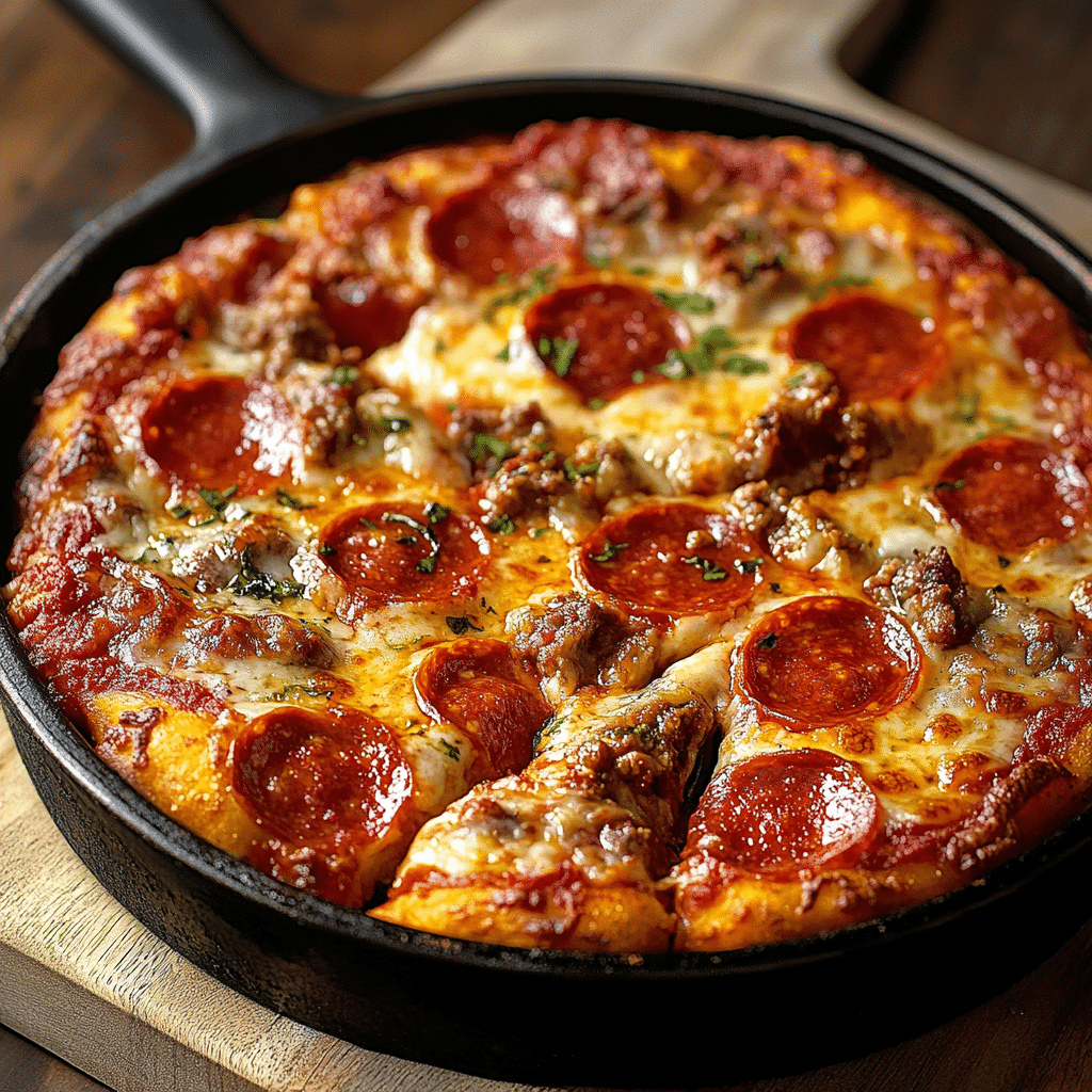Deep Dish Pizza with Sausage & Pepperoni