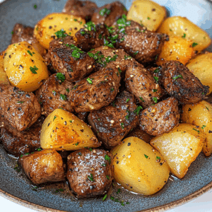 Garlic Butter Steak Bites & Potatoes