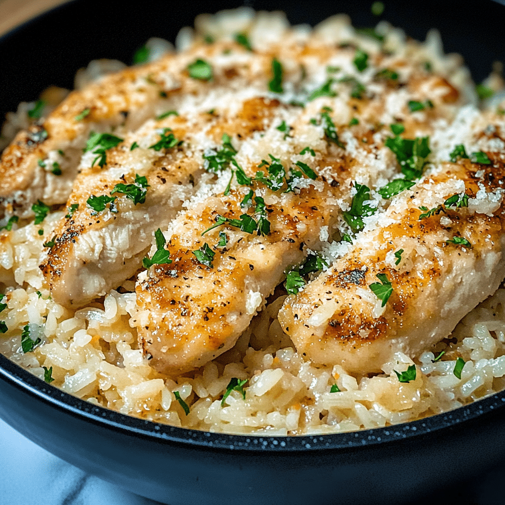Garlic Parmesan Chicken Scampi Rice