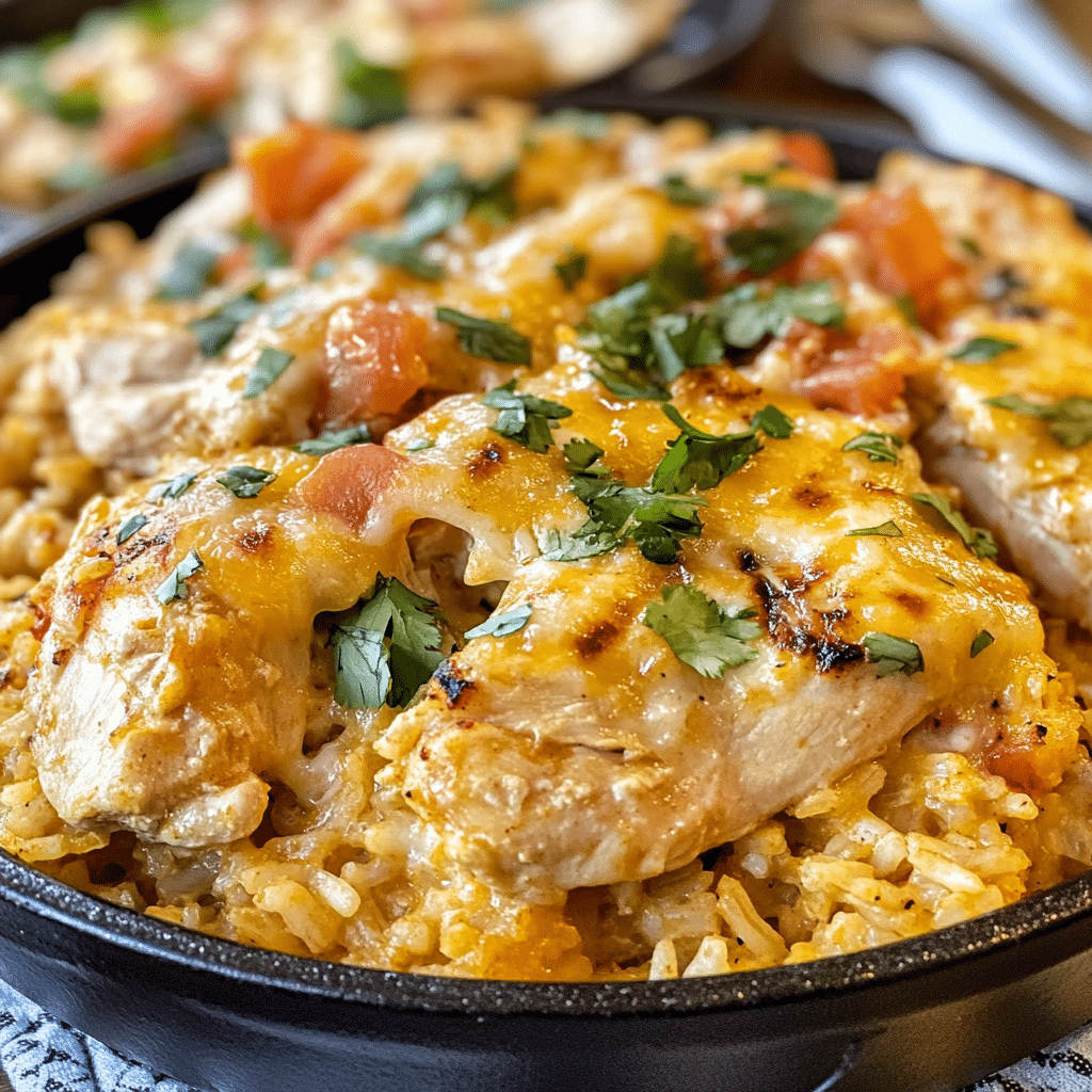 Mexican Chicken and Rice with Queso Recipe