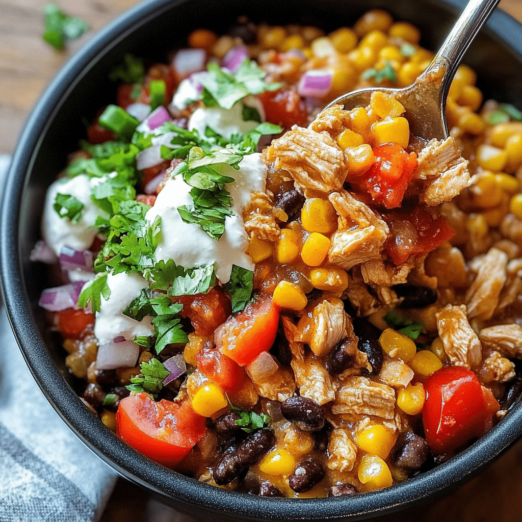 One-Pot Chicken Burrito Bowls