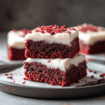 Red Velvet Brownies with Frosting
