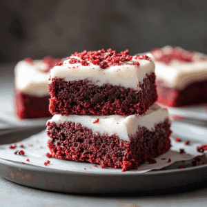 Red Velvet Brownies with Frosting