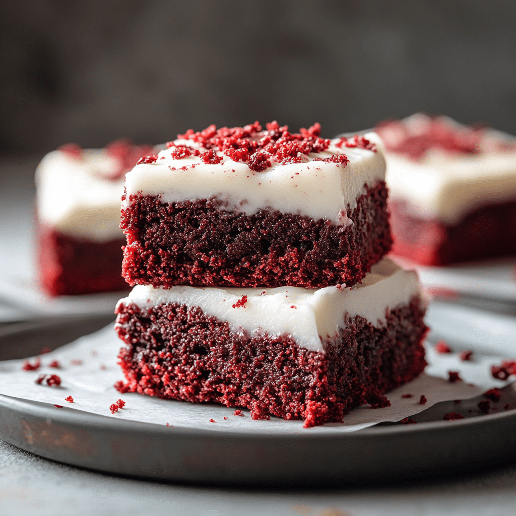 Red Velvet Brownies with Frosting