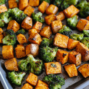Roasted Broccoli and Sweet Potatoes