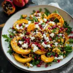 Roasted Delicata Squash Salad with Pomegranate and Feta