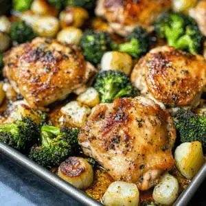 Sheet Pan Chicken Thighs with Roasted Broccoli