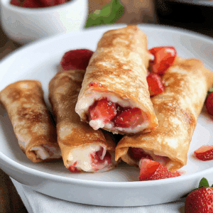 Strawberry Cheesecake Egg Rolls