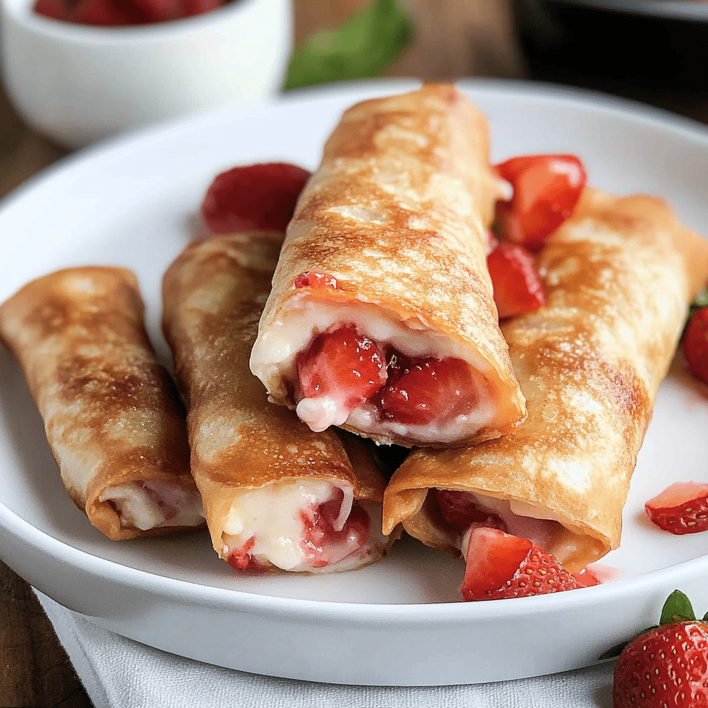 Strawberry Cheesecake Egg Rolls