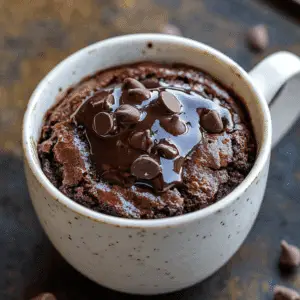 1 minute microwave chocolate brownie in a mug
