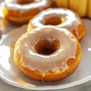 Baked Pumpkin Donuts with Maple Glaze