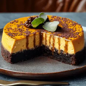 Brownie Bottom Pumpkin Cheesecake