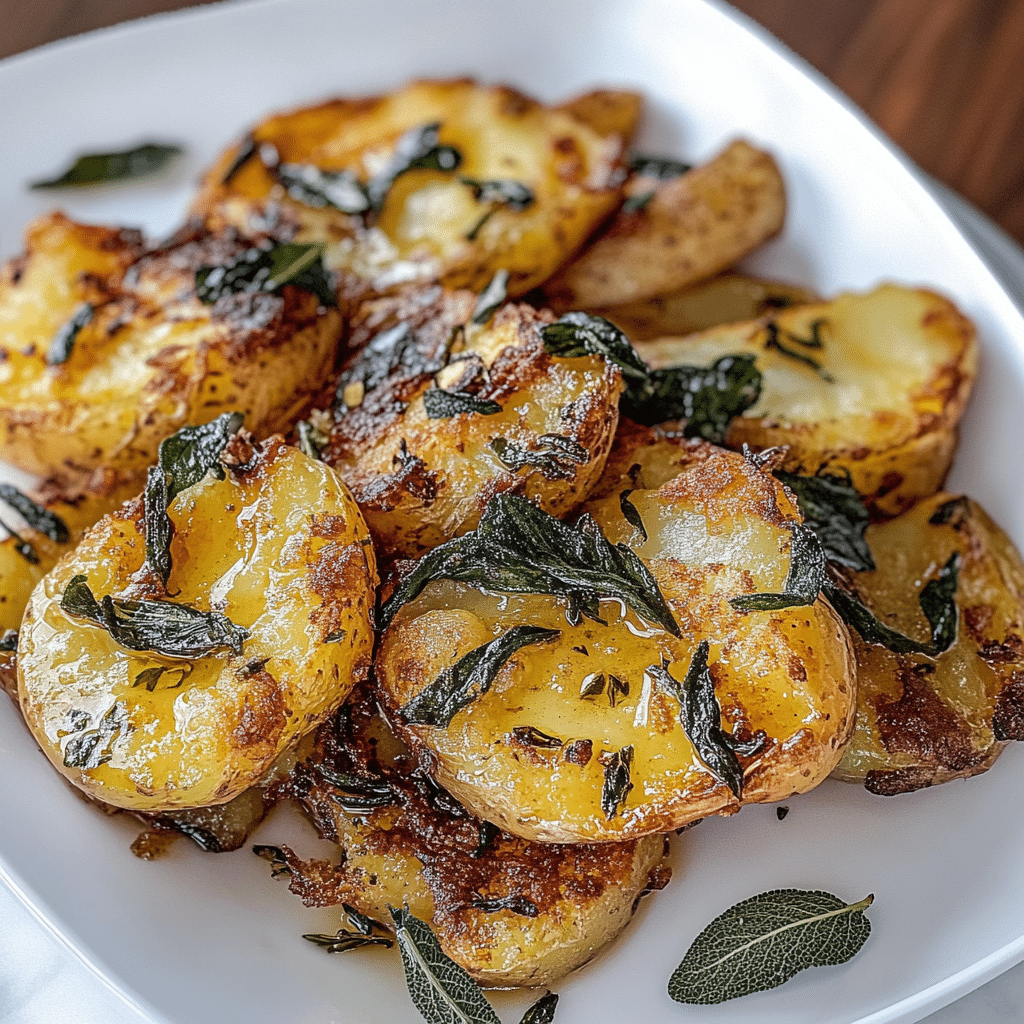 Crispy Brown Butter Sage Smashed Potatoes