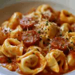 Crockpot Cheese Tortellini and Sausage