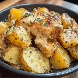 Garlic Parmesan Crockpot Chicken & Potatoes