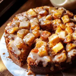 Glazed Honeycrisp Apple Fritter Cake